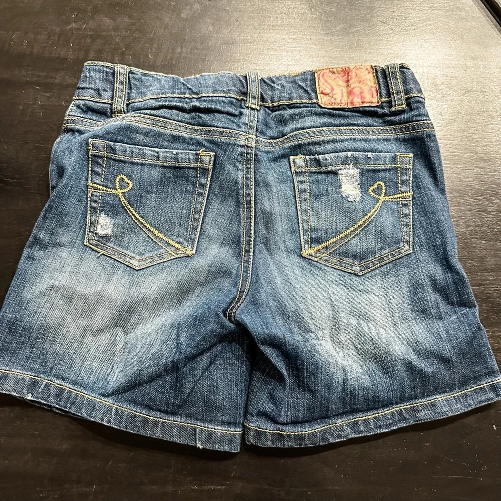 Girls The Children's Place Denim Jean Shorts 14 Dark‎ Wash Distressed